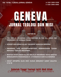 Image of GENEVA JURNAL TEOLOGI DAN MISI Vol. 14 No. 1 (2024) : JUNI 2024